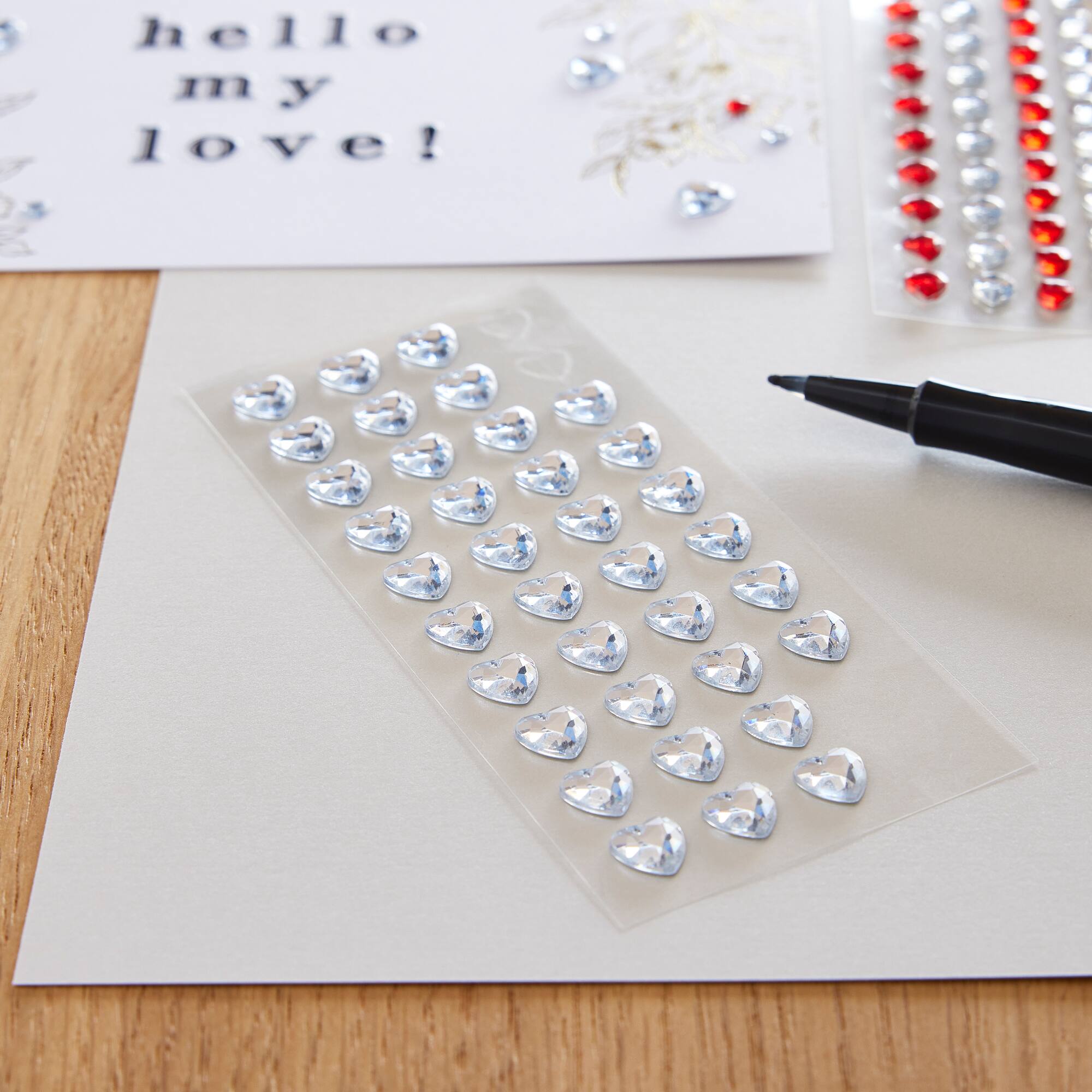 12 Packs: 40 ct. (480 total) Clear Heart Rhinestone Stickers by Recollections™